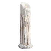 Midnight Shadows Cream Candle with Light, 7.8"