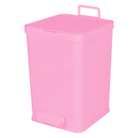 Dark Pink Plastic Step Trash Can, 8.5l
