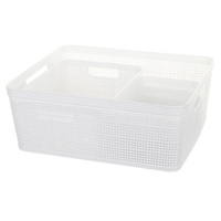 Set of 5 White Storage Baskets