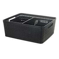 Set of 5 Black Storage Basket, 31.3l/4l/11.5l