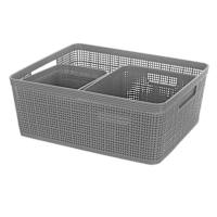 Set of 5 Grey Storage Basket 31.3l/4l/11.5l