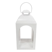 White Metal Lantern, 17"