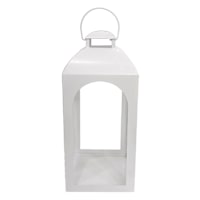 White Metal Lantern, 21"