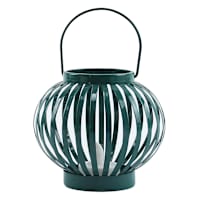 Green Metal LED Tealight Lantern, 4"