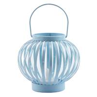 Blue Metal LED Tealight Candle Lantern, 4"