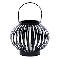 Black Metal LED Tealight Candle Lantern, 4"
