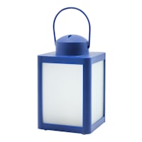 Blue Plastic LED Lantern with Frosted Glass, 6.7