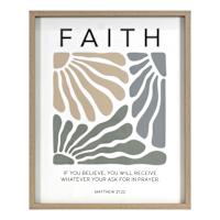 Glass Framed Faith Print Wall Art, 16x20