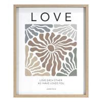 Glass Framed Love Print Wall Art, 16x20