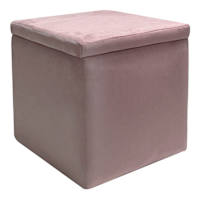 Hannah Storage Ottoman, Chalk Pink