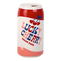 Lucky Cherry Ceramic Soda Can Vase, 3x6
