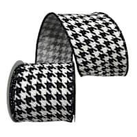 4" Black & White Ribbon, 5yd