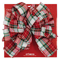 Red & Green Plaid Bow Topper, 48"