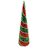 Green & Red Sequin Cone Tree, 24"