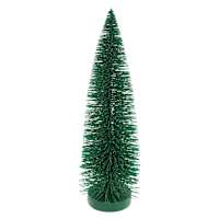 Dark Green Glittered Bottlebrush Tree, 16"