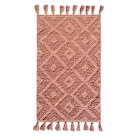 Muted Clay Handwoven Hi-Lo Diamond Accent Rug, 27x45