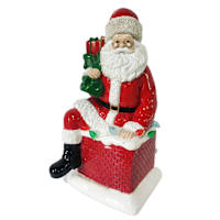 Classic Christmas LED Resin Santa in Chimney, 12"