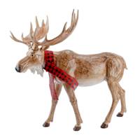 Brown Moose with Plaid Scarf, 26"