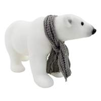 White Flocked Walking Polar Bear, 15"