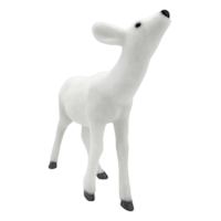 Flocked White Deer Decor, 10"