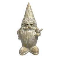 Wood Carved Gnome, 7"
