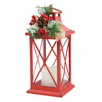 5x12in plastic lantern w led