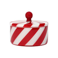 White & Red Glass Jar, 5"