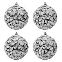 4-Count Grey & White Pinecone Ornament, 4"