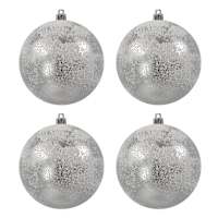 4-Count Snowy Silver Ornament, 3.9"
