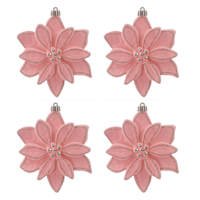4-Count Pink Flocking Ornament, 5.31"