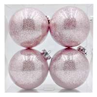 4-Count Clear Pet Ornament with Glitter, 100MM