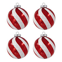 4-Count Red & White Striped Ornament, 3.94"