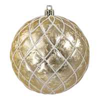 4-Count Gold & White Glittered Ornaments, 3.94"