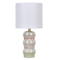 Pastel Ceramic Stacked Cupcake Lamp with Shade, 19"