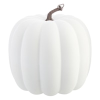 9.5In H Paper Mache Pumpkin White