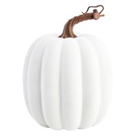 White Paper Mache Pumpkin, 5.5"