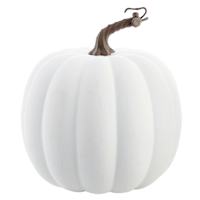 White Paper Mache Pumpkin, 6.7"