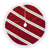 Red & White Mini Velvet Tree Skirt, 18"