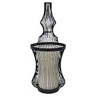Black Metal Wire Uplight with Fabric Shade Liner, 24"