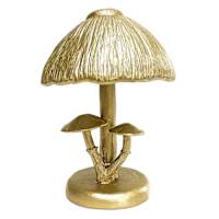 Gold Resin Mushroom Small Lamp with Integrated LED, 15"