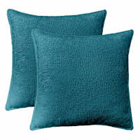 2-Pack Forest Green Textured Chenille Throw Pillows, 18"