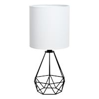 Black Metal Wire Geo Small Lamp with Shade, 17.5"