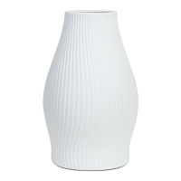 White Ceramic Wave Uplight, 11"