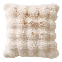 The Cozy Shop White Luxury Pom Pom Faux Fur Throw Pillow, 18"