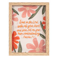Faith Script Floral Table Sign, 8x6