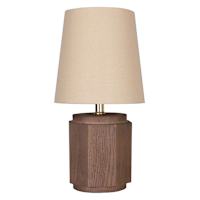 Wood Resin Faux Wood Mini Lamp with Shade, 12.5"