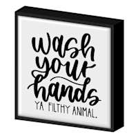 Wash Your Hands Block Sign, 8"