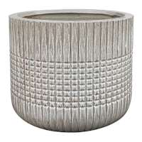 Grey Textured Round Outdoor Planter, Large
