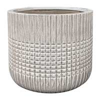 Grey Textured Round Outdoor Planter, Medium