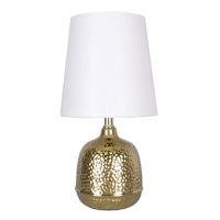 Gold Metal Hammered Mini Lamp with Shade, 12.5"